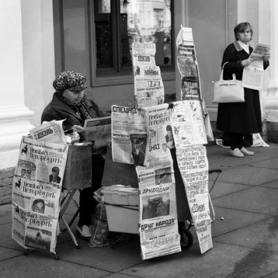 Newspaper lady