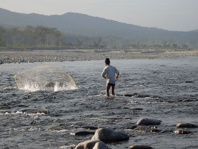 Fisherman in the Kosi River