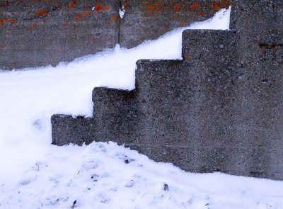 Escalier  la neige...