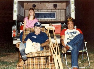 Sonny Upchurch and Mr. Formosa after Sonnys bad crash