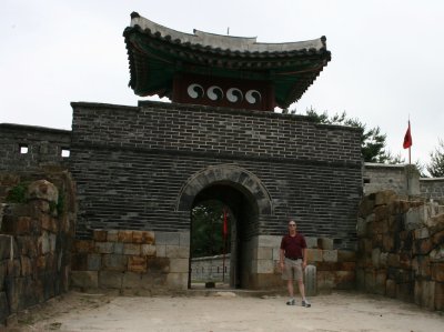 One of the gates along the wall