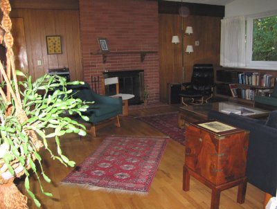 View of living room from dining area