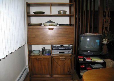 The hutch in the dining area