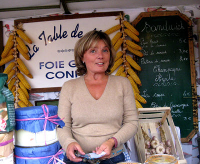 Marie sells fois gras de canard