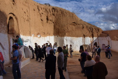 troglodyte underground building in the village of Matmata, Tunisia.