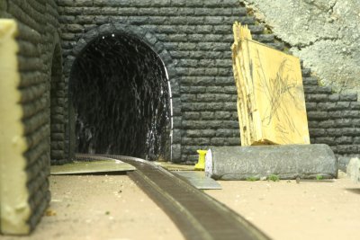 Close up view of lined tunnel
