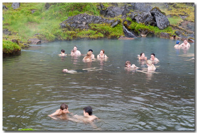 Piscine d'eau chaude naturelle dans le Landmannalaugar