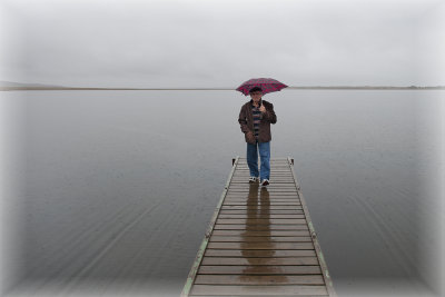 Lac Laugarvatn: seul sous la pluie