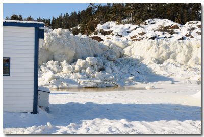 Pche blanche sur le Saguenay gel: hauteur de la mare