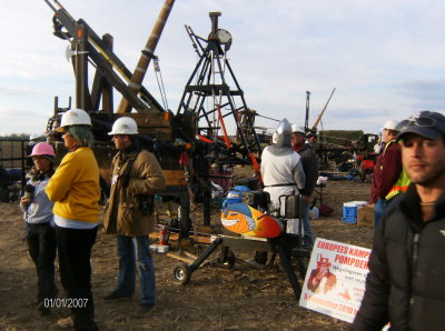 Siege Weapon category participant getting into the spirit of his machine