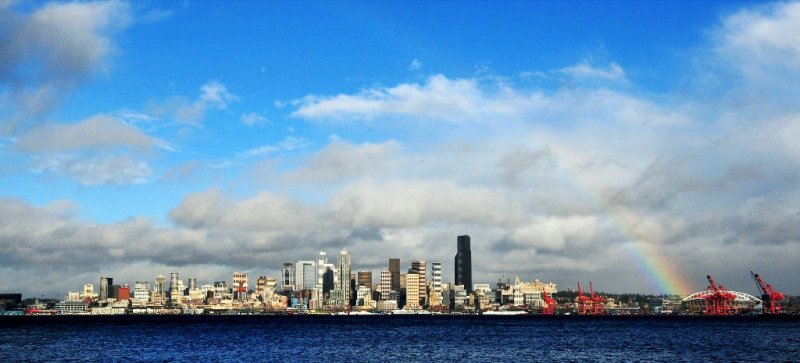 clearing sky over Seattle