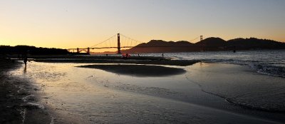 sunset at Crissy Field Marsh and Beach