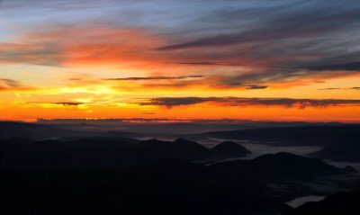 orange sky over Snoqualmie pass