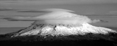 Mt Adams with cap cloud layers