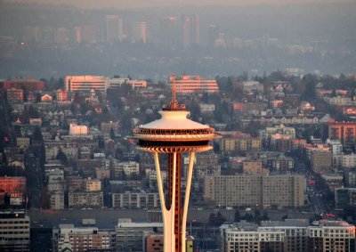 Space Needle and looking to Bellevue