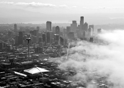 Seattle covers in fog