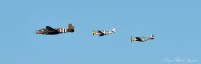 formation of Mustang and B-25