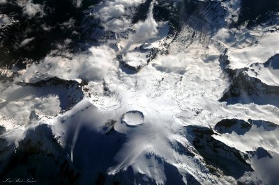 straight down at Mt Rainier