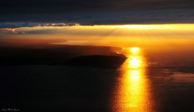 Sunset over Strait of Juan de Fuca and Port Townsend