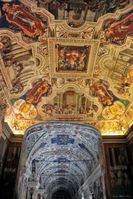 art  inside the Vatican Museums hallway