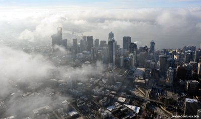 low clouds over Seattle