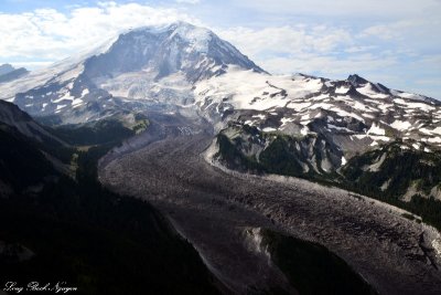 Carbon Glacier, Goat Island Rock, Mount Rainier National Park, Washington  