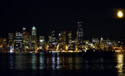 Seattle and moon 