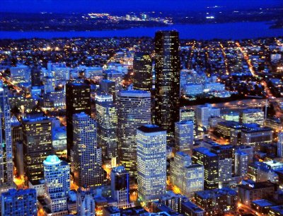 Blue skylines of Seattle