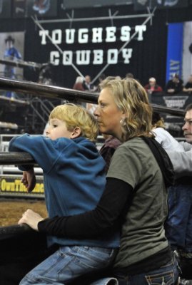 Mom &  Son Watch Rodeo.