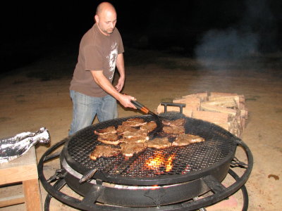 Jon cooking dinner