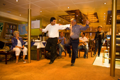 George and Anthony demonstrate dance step