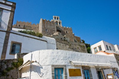 Looking up to Monastery of St. John built around 1080 AD