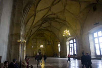 Vladislav Hall inside Old Royal Palace at Prague Castle