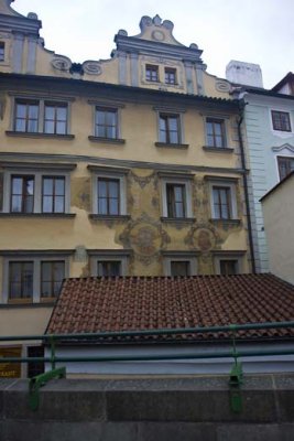 Houses close to Charles Bridge in Mala Strana