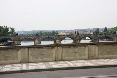 View of Charles Bridge from Manesuv Bridge