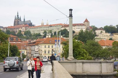 Prague Castle and St. Vitus Cathedral from Manes Bridge