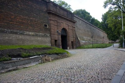 Vysehrad castle wall and entrance