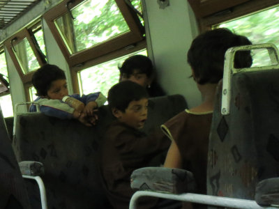 Gypsy children on the train