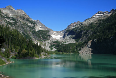 Blanca Lake, with Columbia Glacier in the background.