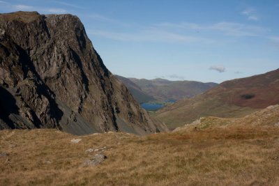 View across Fleetwith Pike to Buttermere & Crummock