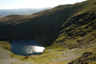View down to Scales tarn