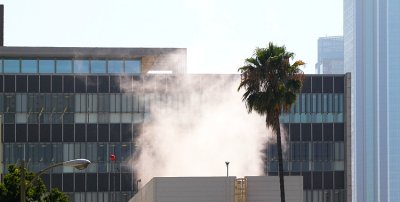 Los Angeles as a Mondrian Backdrop, Water Cooling Tower, August 27, 2010