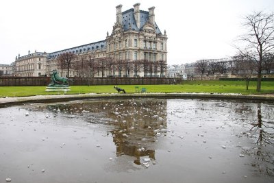 Man Sunbathing, Tuileries Gardens, Winter, Paris