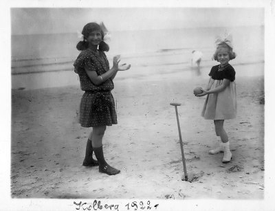 Playing catch on the beach  1922