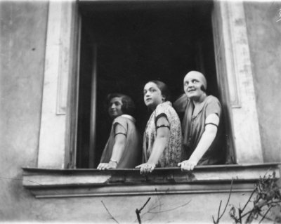 Three girls in a window - mid 1920s