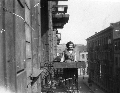 Standing on balcony - 1920s