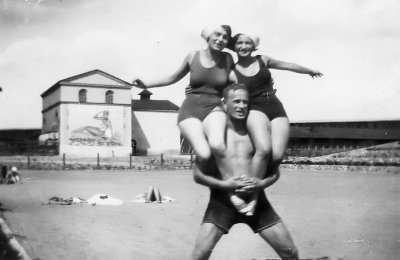Beach acrobatics - Probably early 1930s