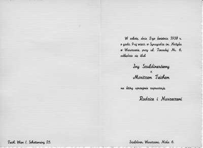Wedding Invitation - April 2, 1938