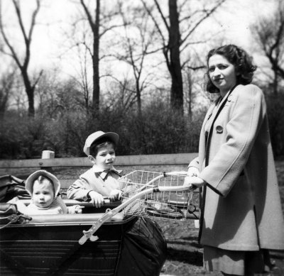 With Judy in Carriage and me - late 1946 or early 1947