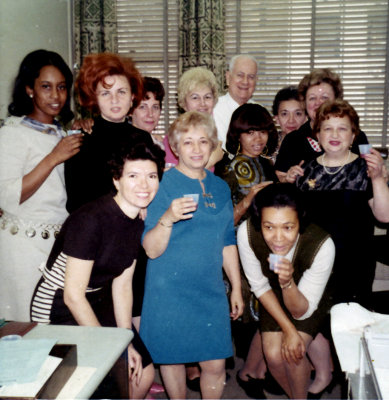 With friends at the bank where she worked - May 31, 1969